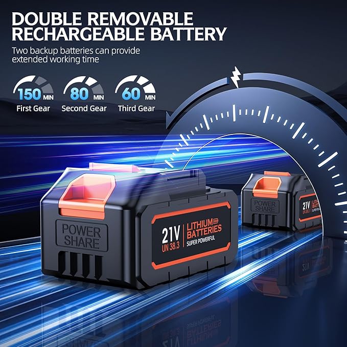 Handheld Cordless Vacuum Cleaner - 50000Pa High-Power Brushless Motor, Rechargeable Car Vacuum with 2 Batteries & Charger, 6-in-1 Portable Vacuum Cleaners for Home, Pet Hair, Keyboard, Black