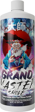 GRAND MASTER SMOKE 32oz Soak & Wash Glass Pipe Cleaner - Cleanse, Deodorize, Restore - No Shaking/No Scrubbing