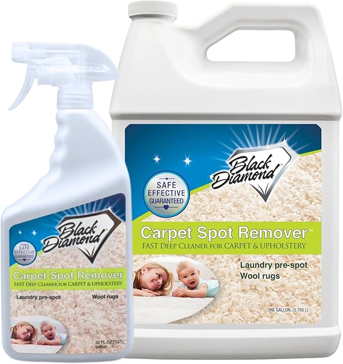 Black Diamond Stoneworks Carpet & Upholstery Cleaner: This Fast Acting Deep Cleaning Spot & Stain Remover Spray Also Works Great on Rugs, Couches and Car Seats. (1-gallon and 1-quart)