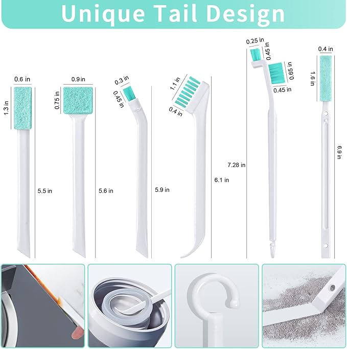 Small Cleaning Brush Tight Spaces, 8pcs Crevice Cleaning Brushes Tool for Household Use, Tiny Cleaning Brush Mini Parts Humidifier Toaster