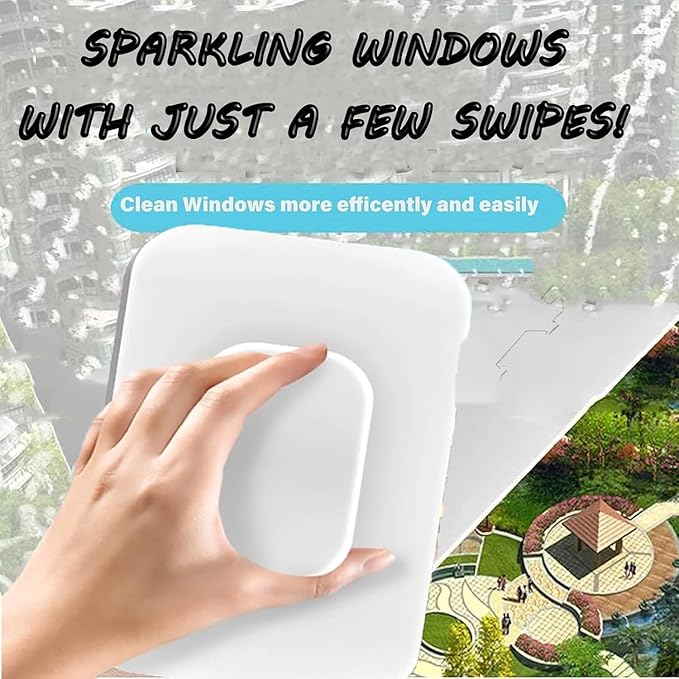Magnetic Windshield Cleaner Tool, Magnetic Double-Sided Window Cleaner with Anti-Falling Rope for Glass Thickness 3-5 Inch, Adjustable Magnetic Windshield Cleaner for Home Windows and Car Glazed