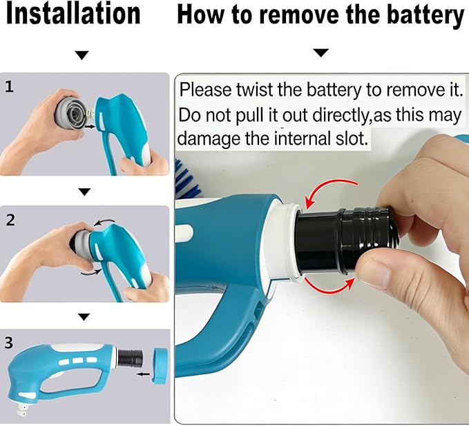 RICHOOSE Cordless Electric Spin Scrubber with 6 Brush Heads & 2 Rechargeable Batteries, Power Scrubber for Shower Tile Grout Tub Bathroom Cleaning, IPX7 Waterproof Handheld Scrubber