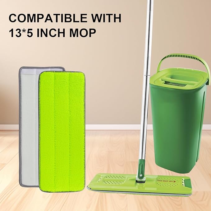 Replacement Microfiber Mop Pads for Libman Rinse 'n Wring Mop and Bucket System, Washable Reusable Wet & Dry Cleaning Refill Head for Multi-Surface Floor-12 Pack