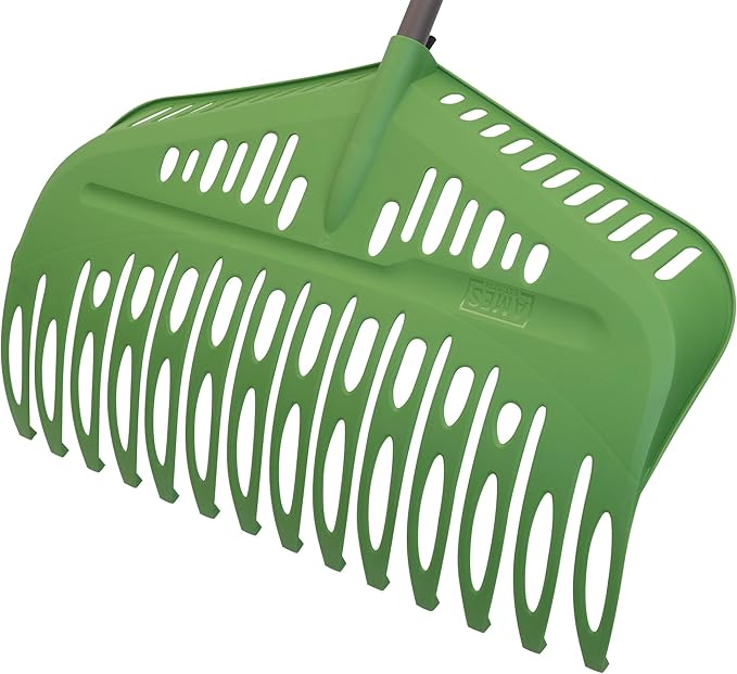 Flip Scooping Leaf Rake, Heavy Duty Lawn and Yard Care, Extra Wide Head, Green