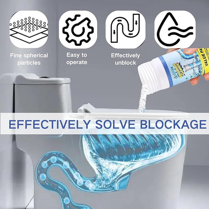 2Pcs Wild Tornado Pipe Dredge,Powerful Sink and Drain Cleaner Powder,For Quick Foaming Cleaning Agent For Kitchen, Bathroom & Toilet Pipes (2)