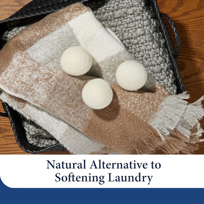 Cosy House Collection Wool Dryer Balls - Premium Reusable Natural Fabric Softener - Eco-Friendly, Saves on Time and Energy - Soften Clothes Naturally - Reusable for Up to 3 Years - White (Pack of 3)