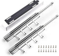 BaiNong 12" Valet Rod for Closet Pull Out With 4 Hooks Valet Rods for Closets (2Pack Silver) Closet Valet Rod Slide Out