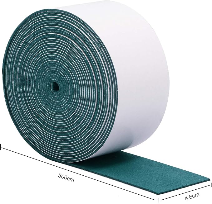 FOSHIO Micro Fiber Felt for Squeegee Edge Wrapping 5 Meters Length - Dark Green Suede Felt to Cover The Edges of Hard Card Squeegees