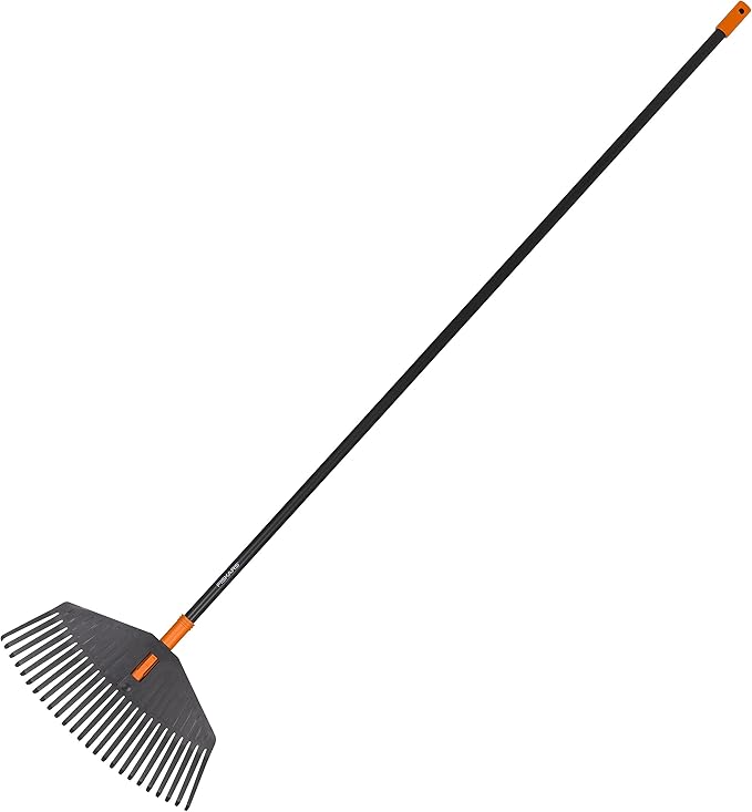 Fiskars M Assembled Solid Leaf Rake, Black/Orange, Width: 41,5 cm