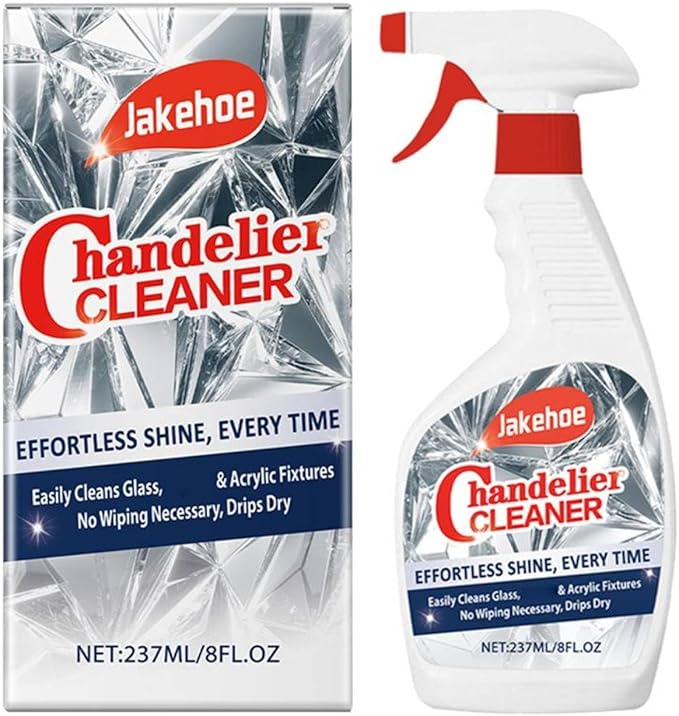 Chandelier Cleaner Spray – No Wipe Crystal & Brass Cleaner for Chandeliers, Drip-Dry Formula, Safe for Glass, Silk Plants, and Dark Crystals – Fast Dusting & Streak-Free Cleaning 1 Pcs