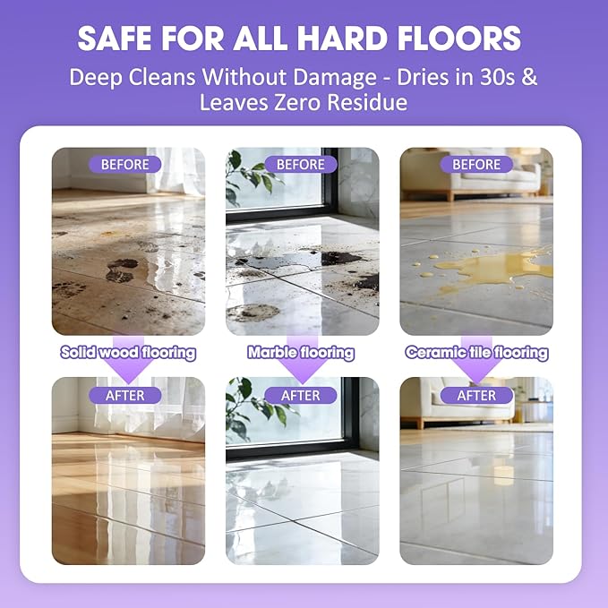 Lavender Scent Floor Cleaning Solution, 1L 33.8Fl Oz, Compatible with Ecovacs X1/X2/X5/X9/X11/T20/T30/T50/T80/N20/N30 Series and all other Robot Vacuum Cleaners, Deep Cleans, Residue-Free & Pet Safe