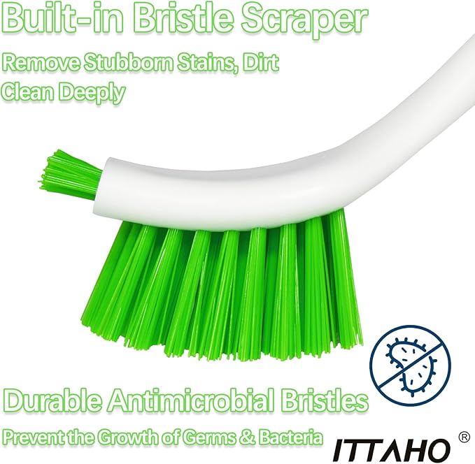 ITTAHO 3 Pack Dish Brush,Dish Scrub Brush, Kitchen Scrub Brush for Cleaning Dishes, Double Sided Bristles Scrubber Cleaner for Dishes,Sink,Pots,Pans,Bathroom Shower,Tile,Tubs