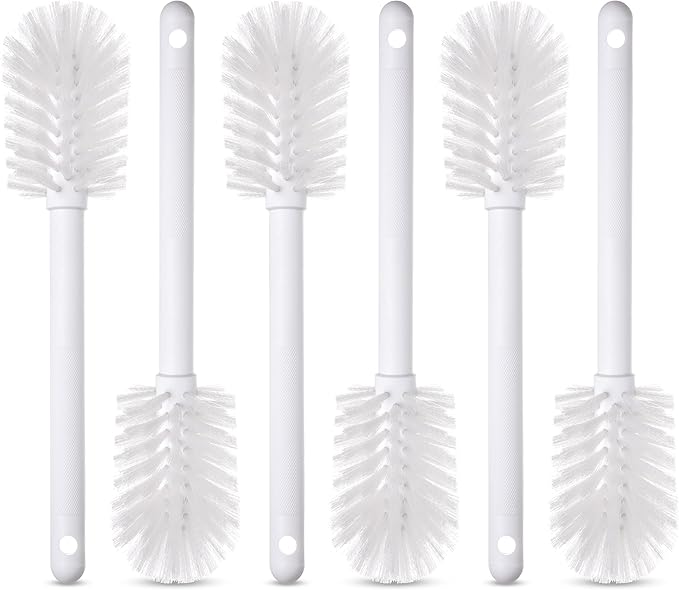 SPARTA 367600TC02 Plastic Household Dish Brush, Dish Brush, Dish Scrub Brush With Lightweight and Break Resistant for Cleaning, 11 Inches, White, 2.5" Width x 2.75" Height (Pack of 6)