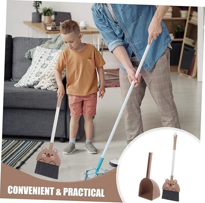 Broom and Dustpan Set for Boys and Girls Boy Girl Cleaning Tools Set Dustpan and Brush and Cleaning Accessories Safe Household Tools