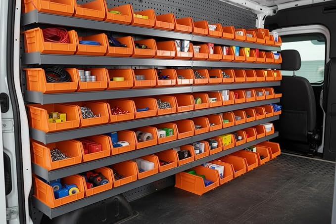 Hudson Exchange 15" x 8" x 7" Plastic Stackable Storage Bin and Hanging Container (Orange, 1 Pack)