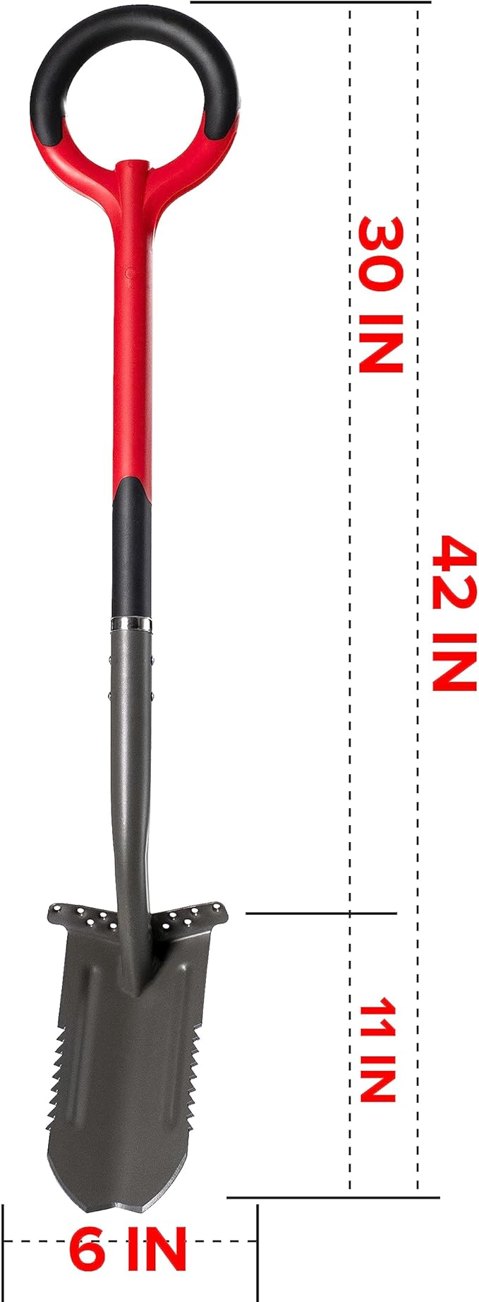 Root Slayer 23711, 42-Inch Carbon Steel Trench Spade, Red