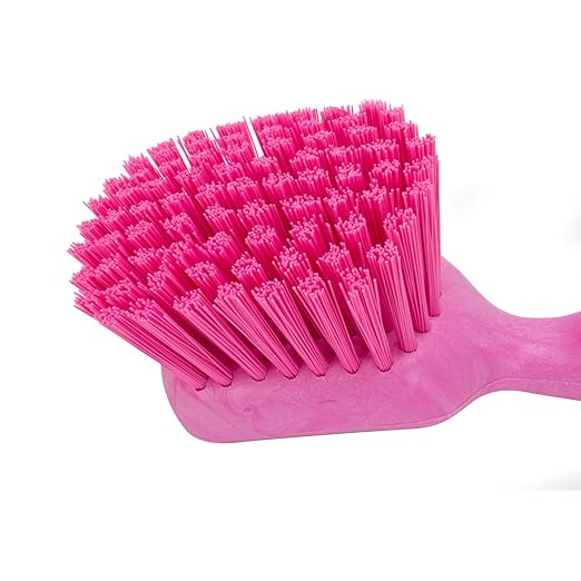 SPARTA 40541EC26 Plastic Scrub Brush, Utility Brush, Kitchen Brush With Hanging Hole For Cleaning, 8 Inches, Pink, (Pack of 6)