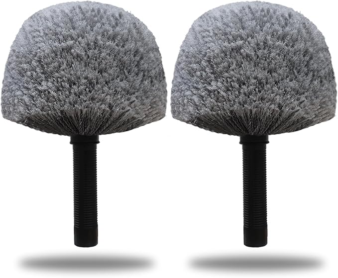 2 Pack Robust Cobweb Duster Head Brush – Superior Twist-On Web Cleaning Tool – Spider Web Remover Brush Compatible with Standard 3/4 Inch Threaded Poles for Outdoor & Indoor Use – Head Only (Grey)