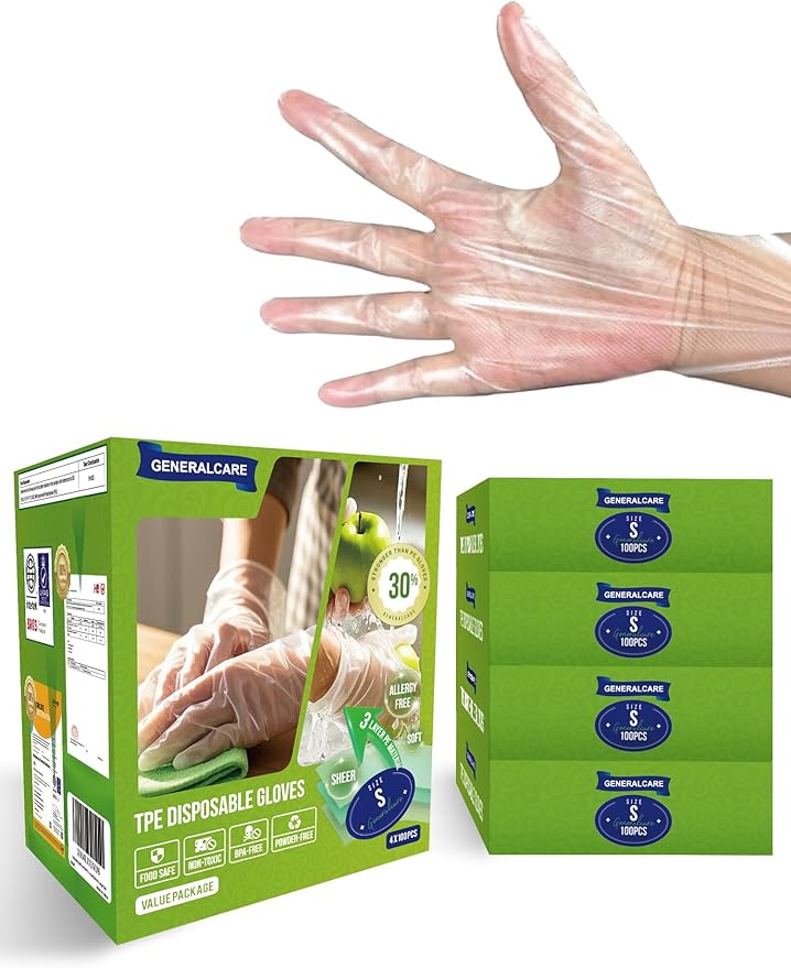 Disposable TPE Cooking Gloves, Ideal for Cleaning and Food Prep, Latex & Powder Free, Food safe