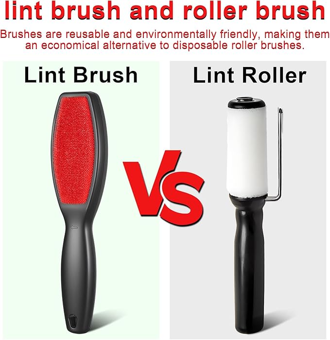 3 Pack Lint Brushes for Clothes, Double-Sided Lint Remover Brush, Reusable Pet Hair Remover, Sheet and Carpet Cleaning Brush for Clothes Sheet Carpet Furniture Fabric
