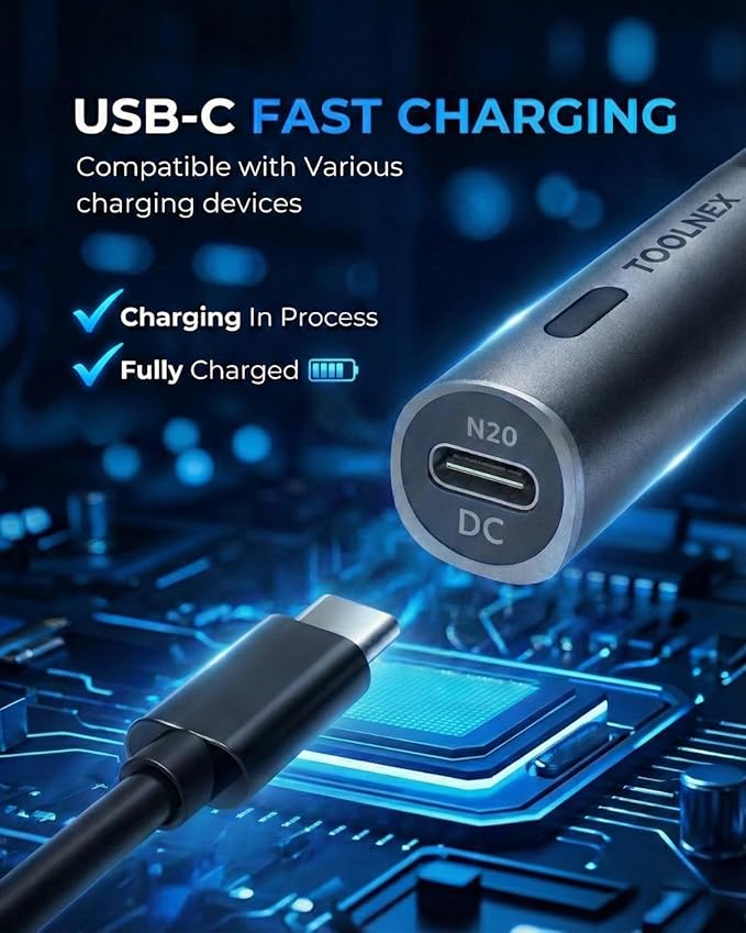 Mini Electric Screwdriver Set – 57 in 1 Precision Cordless Rechargeable Driver with LED & 48 Magnetic Bits – Compact Power Tool for Electronics, DIY & Home Repair
