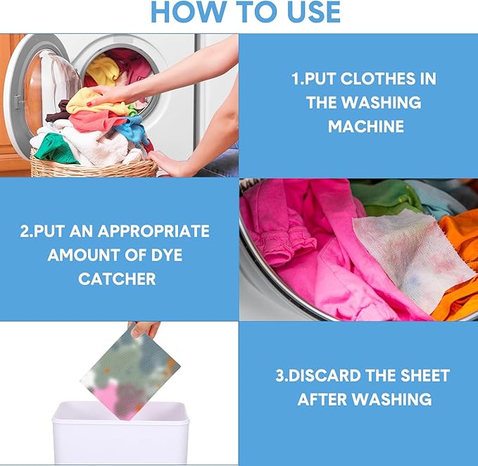 500 Pcs Color Absorber Laundry Sheets Color Dye Guard Sheets for Laundry Prevent Runs or Bleeds Fragrance Free Trapping for Home Apartment