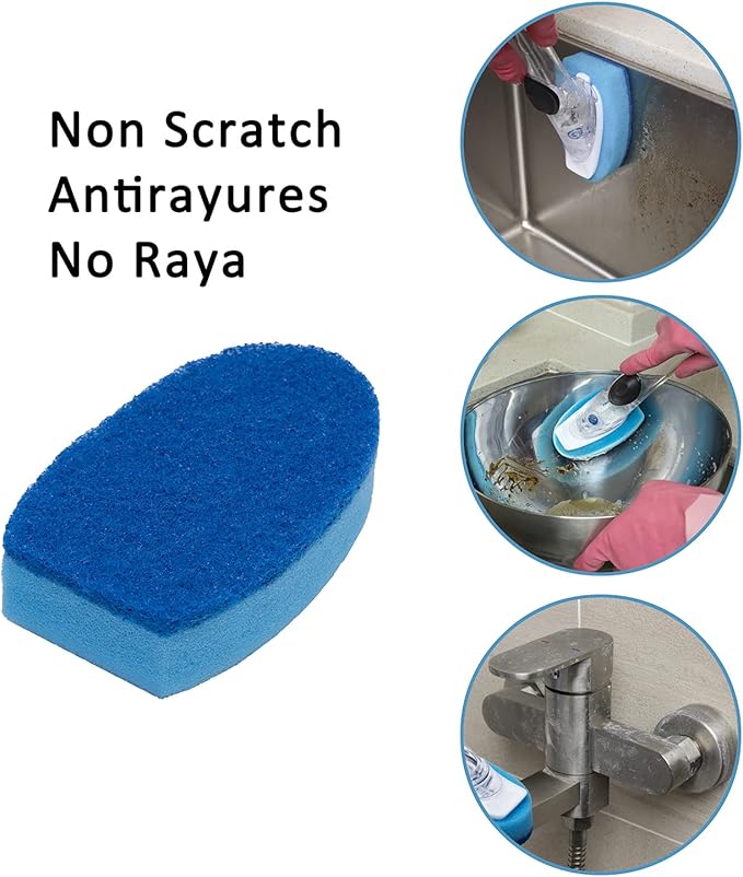 Dish Wand & 7 Pack Dishwashing Sponge Refills Non Scratch,dishwashing Sponge with Handle,Cleaning sponges for Household use
