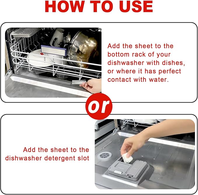 Binbata Eco Dishwasher Detergent Sheets Up To 160 Loads, Grapefruit Scent Plastic Free Dishwashing Soap Strips With High Efficient Solid Enzyme, Leaving Dishes Sparkling Clean