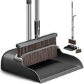 CTIME Broom and Dustpan Set, Extra Brush Head & 52" Adjustable Long Handle Standing Dustpan Set, with Dust Pan Teeth to Clean Pet Hair, Easy Sweeping Suitable for Home Kitchen Office Lobby