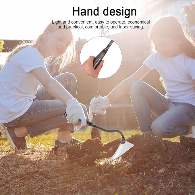 DOITOOL Triangle Hoe 12.4 Inch Manual Garden Cultivator with Sturdy Iron Head for Soil Digging Weeding and Manuring in Home Lawn and Farm Care