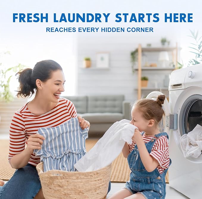 Washing Machine Cleaner Tablets and Deodorizer: 24 Pack Laundry Machine Tub Descaler Cleaner, Deep Cleaning Household Pods for HE Front Loader Top Load Washer, Septic-Safe Eco-Friendly - 1 Year Supply