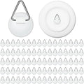 Patelai 80 Pieces Invisible Plate Hangers Wall Adhesive Picture Hangers Vertical Plate Holders for Hanging Decorative Plates Wall Hooks Display Art Photo Frames Paintings