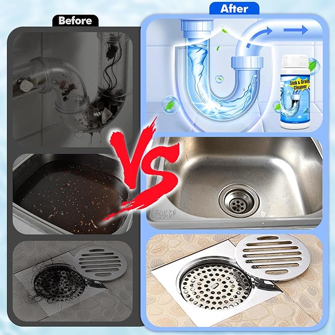 Pipeline Dredging Agent, 110g Drain Cleaner,Powerful Pipe Unclogger, Bathroom Sinks, Kitchen Sinks, Shower Pipes