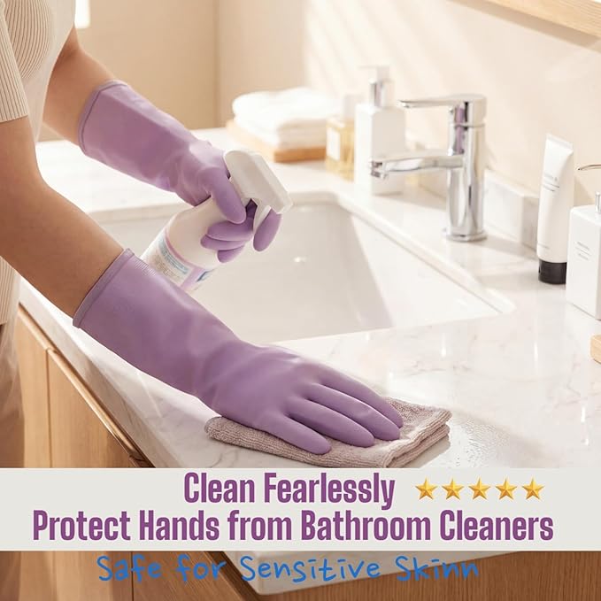 LIICHAAO 2-12 Pairs Gloves for cleaning bathroom,NO ODOR,Stay On Comfort Fit No Sweat No Stick