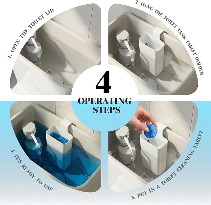2Pcs Toilet Tank Cleaning Tablet Holder, Toilet Cleaner Tablets Buffer Box Hanging Holder Preventing Dissolved Residue From Polluting Water Tank Caddy Bowl Tablets