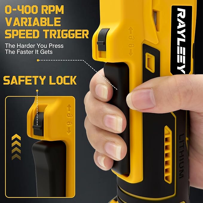 3/8" Cordless Ratchet Wrench for DEWALT 20V MAX Battery, 45 Ft-lbs(60 N.m) Power Electric Ratchet Tool Kit, Variable Speed Control, 7 Sockets, 1/4"Adapter & 3" Extension Bar (Tool Only)