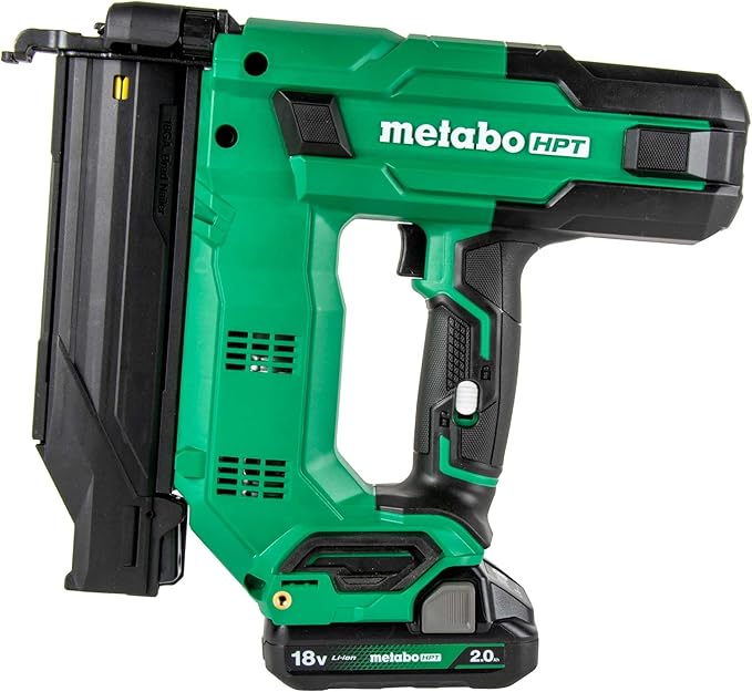 Metabo HPT 18V MultiVolt Compact Cordless Brad Nailer Kit, 18 Gauge Nailer with Power Tool 2.0Ah Lithium Ion Battery, Drives 5/8" to 2" Brad Nails, 700 per Charge, NT1850DG