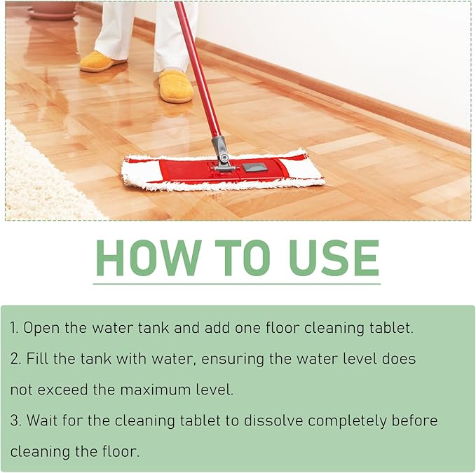 Floor Cleaner Tablets Hard Floor Cleaner Tablets, Deep Cleans for Multiple Hard Floors for Tile, Vinyl, Hardwood, Fresh Lemon Scent, Compatible with Robot Mops & Wet/Dry Vacuums(3PCS)