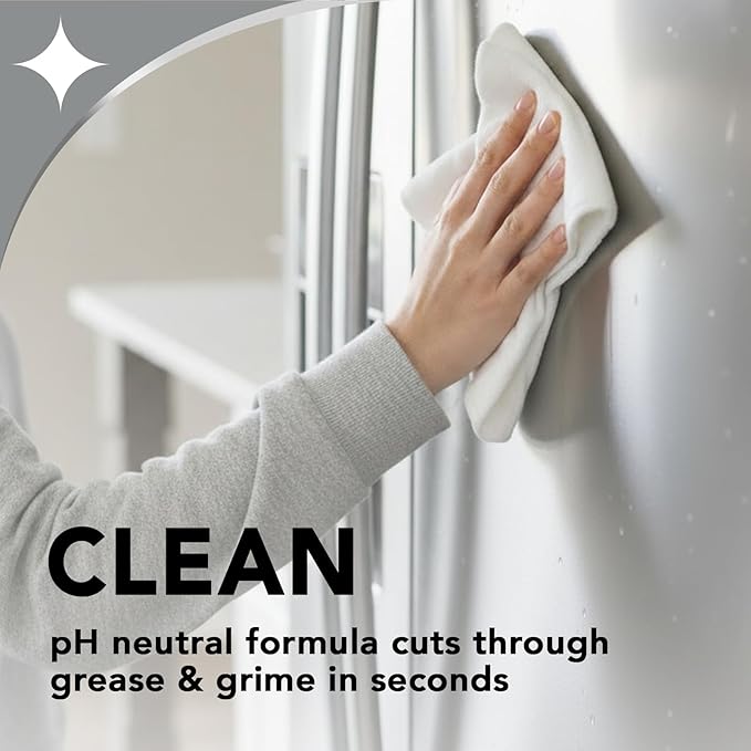 Weiman Stainless Steel Cleaner & Polish, 2 Pack, Anti Fingerprint Spray Stainless Steel Cloth, Water Spots & Grease, No Streaks or Residue, Safe for Metal Polish, Chrome, Appliances, Sinks & Grills