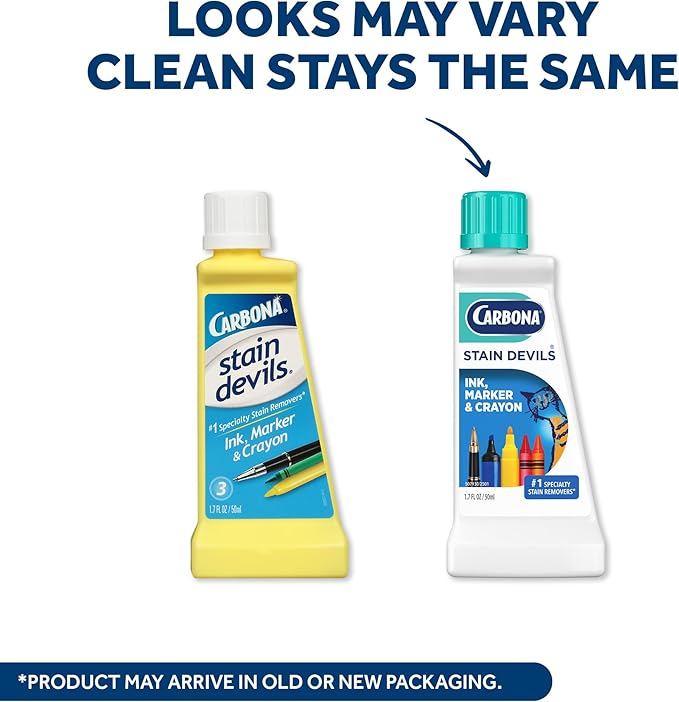 Carbona Stain Devils® #3 | Ink, Marker & Crayon | Professional Strength Laundry Stain Remover | Multi-Fabric Cleaner | Safe On Skin & Washable Fabrics | 1.7 Fl Oz, 1 Pack