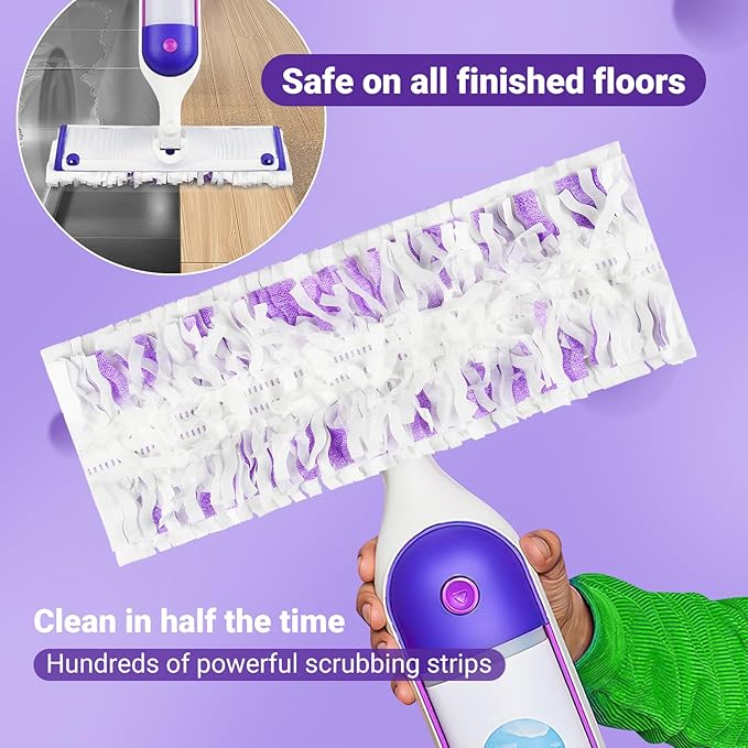 54 Count Disposable Power Mop Pads Refills Compatible with swiffer PowerMop, PowerMop Wet Pads Rifill Cooperate with Swiffer Mop Refill Liquid Extra Absorbent, Traps Dust & Hair
