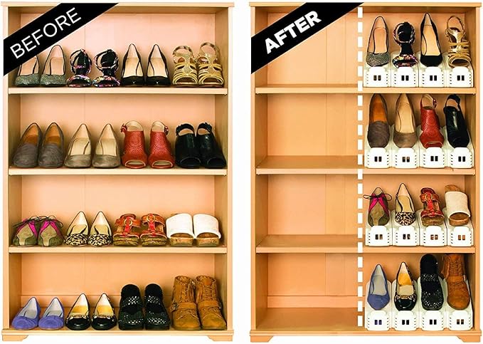 Shoe Slotz Space-Saving Storage Units in Ivory | As Seen on TV | No Assembly Required | Limited Edition Price Club Value Pack, 10 Piece Set