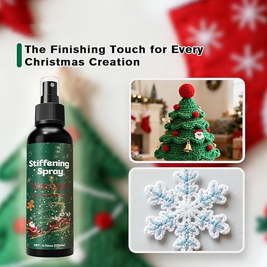 Fabric Stiffener Spray, 120ml Starch Stiffen Quick Fabric Spray for Stiffening with Easy Application for Lace, Wool, Clothes, Felt, Crochet, Holiday Decoration