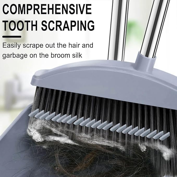 Broom with Dustpan Combo Set, Dust Pans with Long Handle, Small Brooms for Sweeping Indoor, Outdoor Brooms, Standing Dustpan, Push Broom, RV Essentials, Kitchen Appliances