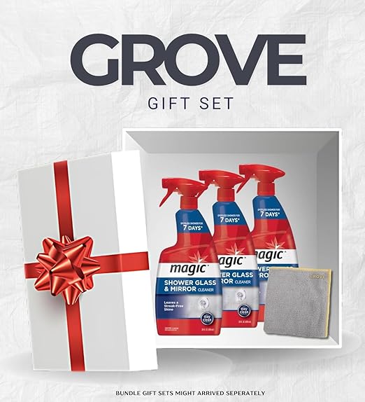 3x Magic Sprayway Glass Cleaner 28 oz Spray Bundle with Microfiber Towel – Removes Hard Water, Soap Scum, and Leaves Streak-Free Shine – Gift Set (4 Items)