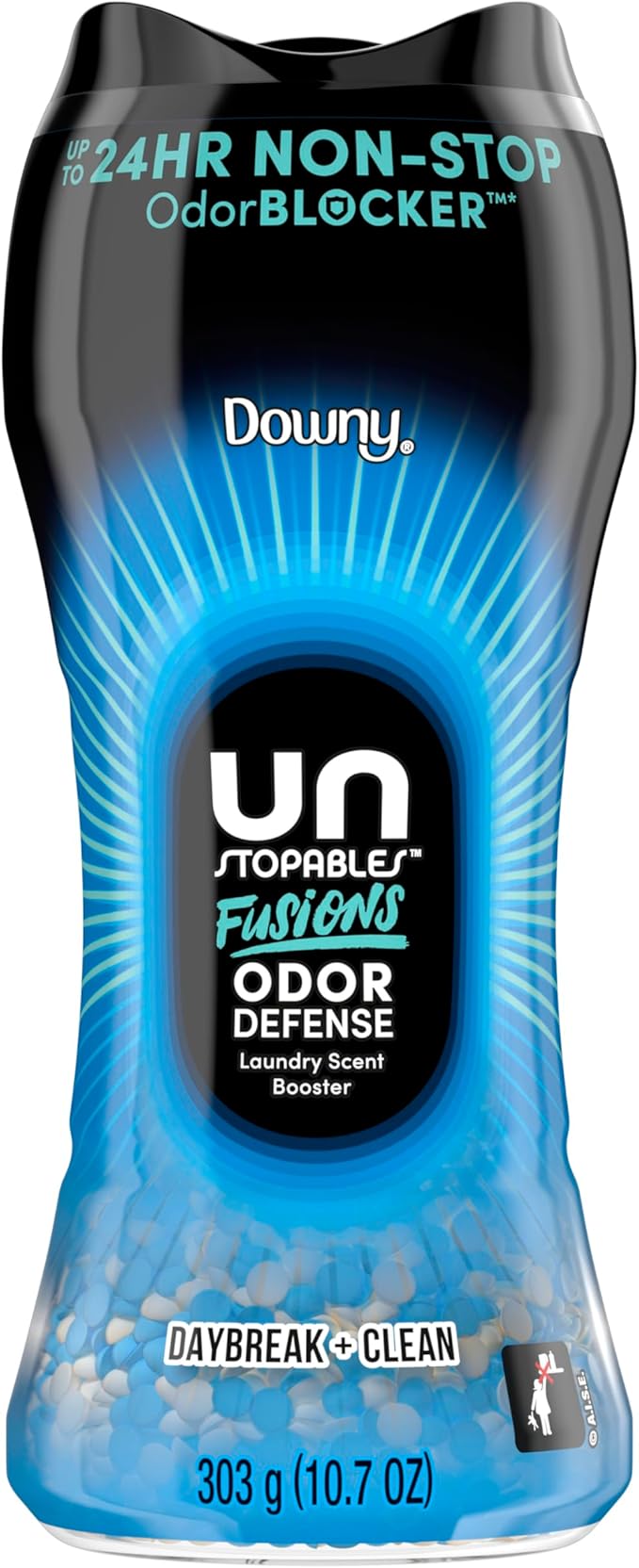 Downy Unstopables Fusions Odor Defense In-Wash Laundry Scent Booster Beads, Daybreak + Clean Scent, 10.7 OZ, 2-in-1 Laundry Beads for Odor Defense