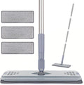 Flat Mop with 3 Pads, Microfiber Mops for Floor Cleaning Adjustable Handle 29-49, Dust Mop for Hardwood Floors, Wet Dry Use on Laminate Wood Tile Vinyl Wall Mopping Bathroom Kitchen Household Supplies