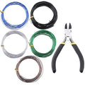 Glarks 5 Rolls Bonsai Wires Kit, 2mm 3mm 0.8mm 1mm 1.5mm Aluminum Bonsai Training Wire Tree Branches with Wire Cutter, 82 Feet Anodized Aluminum Set for Holding Bonsai Branches Small Trunks