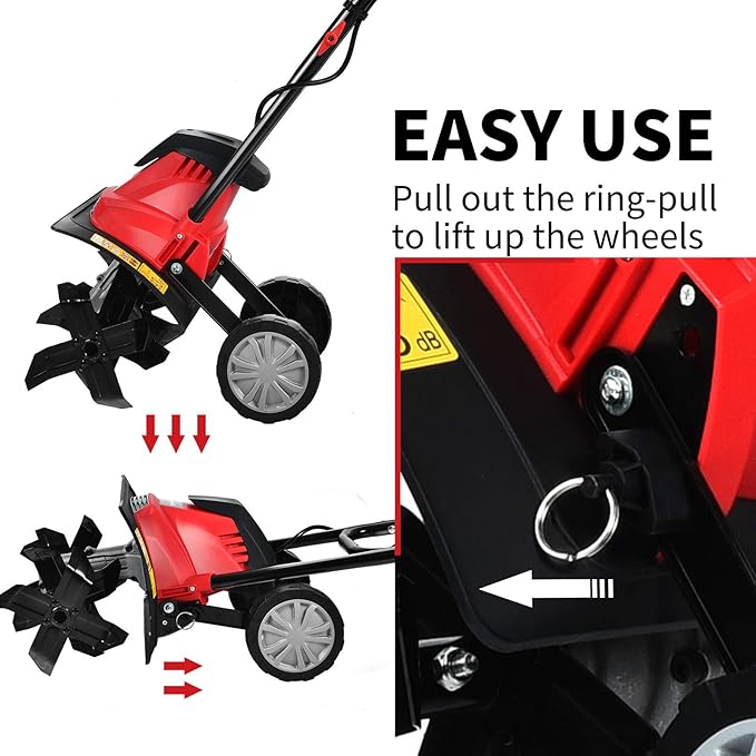 Goplus 14-Inch 10 Amp Corded Electric Tiller and Cultivator, Powerful Tillers w/ 9-Inch Tilling Depth, 4 Tines, Rototillers Tool for Garden Lawn Soil Digging