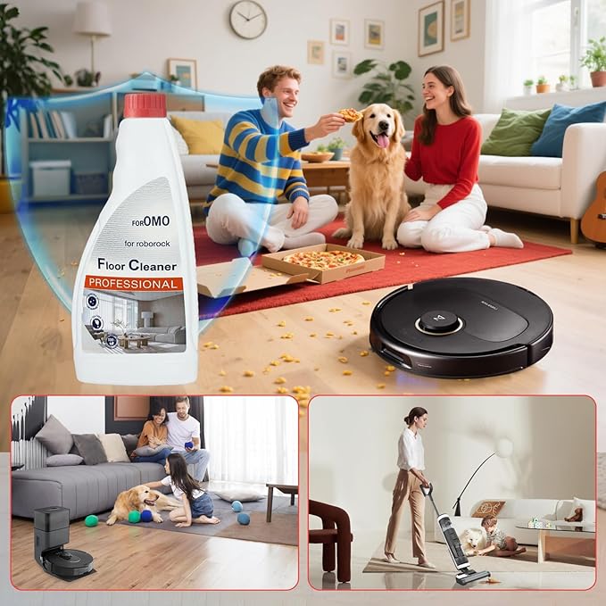 Floor Cleaning Solution Compatible With Roborock Robot Vacuum And Mop Cleaner， Deep Cleans For Multiple Hard Floors, Suitable With All Robot Vacuums With Mopping (2 Bottle)